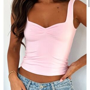 White Fox Boutique Light Pink Sweetheart Top